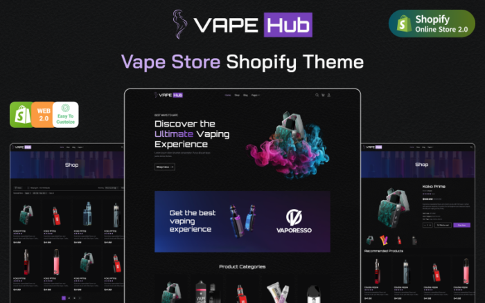 Toko Vapehub - Tema Shopify Toko Vape, Tembakau, dan Rokok Elektronik