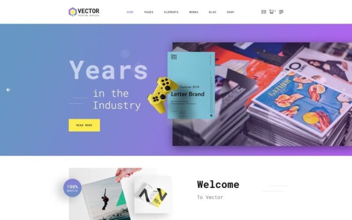 Vektor - Template Situs Web HTML Multihalaman Modern Toko Percetakan