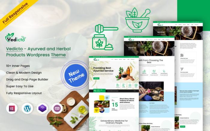 Tema WordPress Produk Herbal dan Ayurveda Vedicto