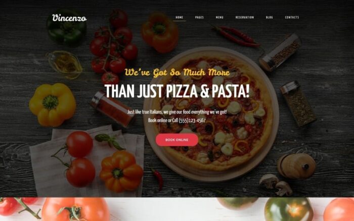 Vincenzo - Tema WordPress Responsif Restoran Pizza Lezat