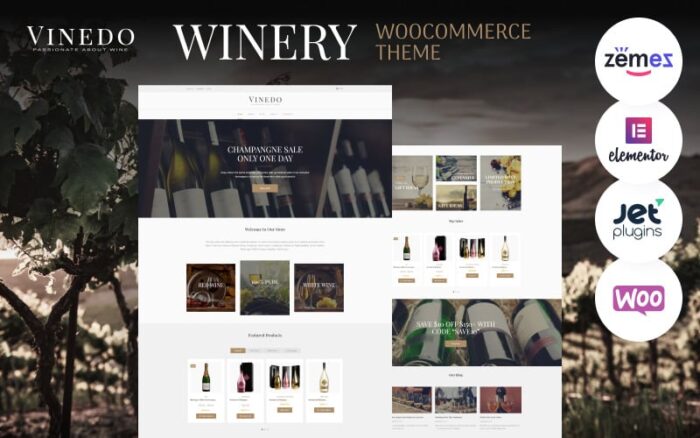 Vinedo - Tema WooCommerce Vinery Elementor