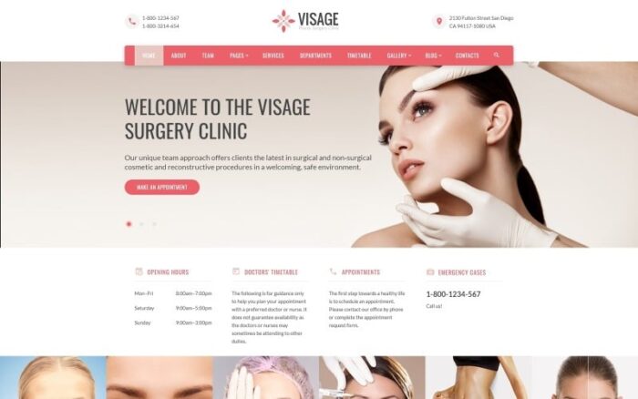 Visage - Template Situs Web Klinik Bedah Plastik