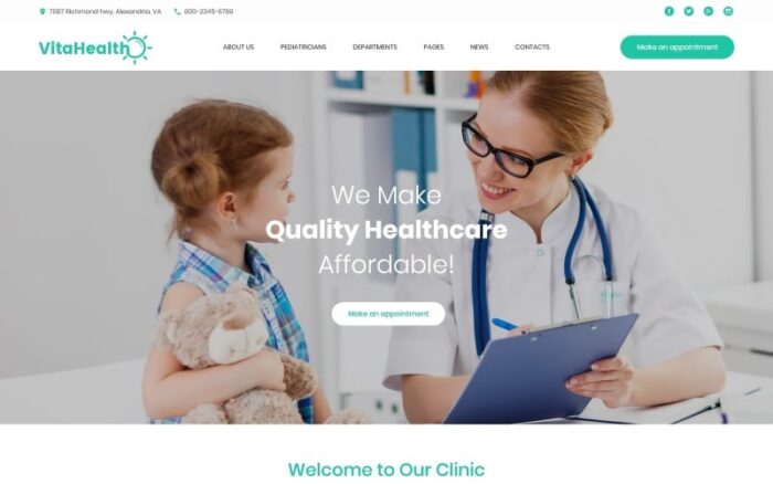 VitaHealth - Tema WordPress Medis Responsif Klinik Pediatrik