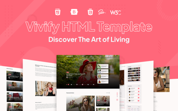 Vivify - Fashion, Self-care, Lifestyle, Personal Travel Blog and Magazine Bootstrap 5 Template