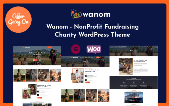 Wanom - Tema WordPress Amal Penggalangan Dana Nirlaba