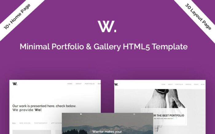 Templat Situs Web Portofolio & Galeri Minimal Warrior