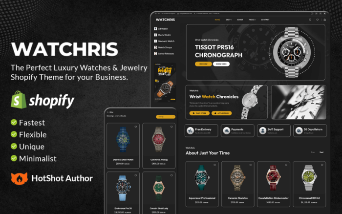 Watchris - Luxury Watches & Jewelry Store Shopify Theme