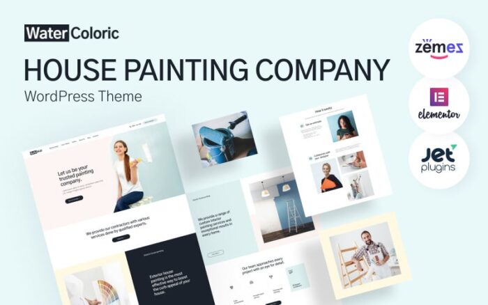 WaterColoric - Tema WordPress Perusahaan Pengecatan Rumah