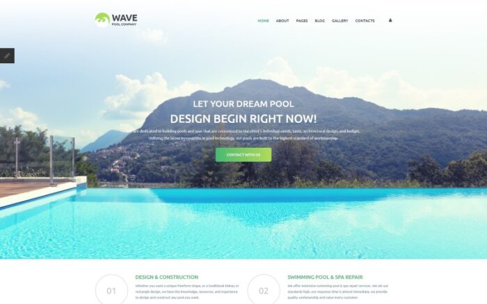 Wave - Template Joomla Perusahaan Rekayasa Kolam Renang Mewah