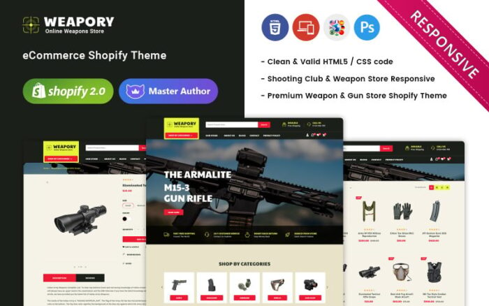 Weapory - Tema Shopify Toko Senjata dan Toko Senjata