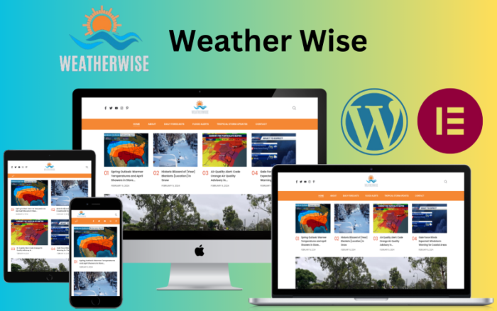 Weather Wise - Tema WordPress Blog Prakiraan Cuaca