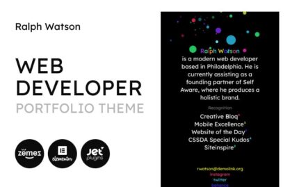 Web Portfolio - Minimalistic Web Developer Portfolio Template WordPress Theme