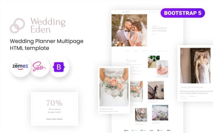 Wedding Eden - Template Situs Web HTML5 Perencana Pernikahan