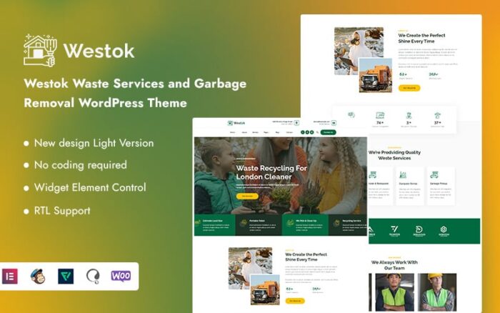 Westok - Tema WordPress Layanan Limbah dan Pembuangan Sampah