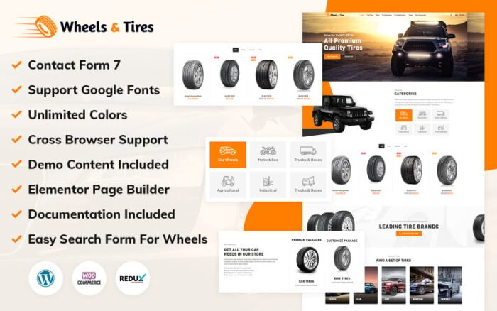 Wheels & Tire Woocommerce Elementor Theme