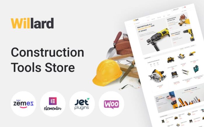 Willard - Toko Alat Konstruksi Tema ECommerce Serbaguna Elementor WooCommerce