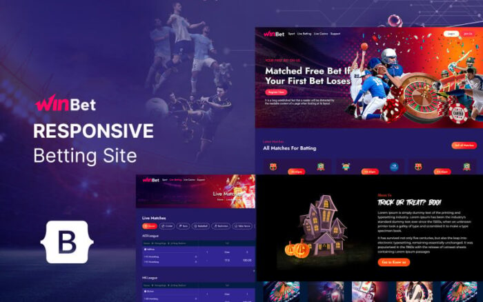 Win-Bet - Online Betting and Gambling, Raffle HTML5 Website template