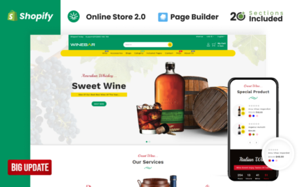 Tema Shopify Toko Minuman & Alkohol Winebar