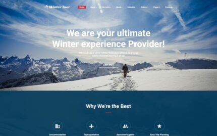 Winter Tour - Template Situs Web Agen Perjalanan & Tur