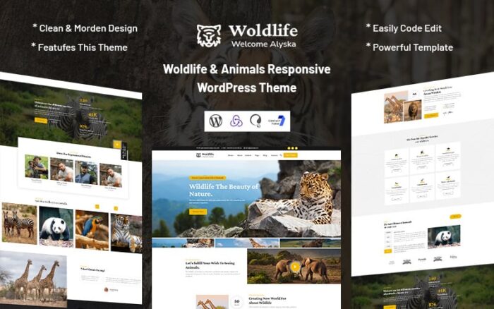 Woldlife - Tema WordPress Responsif Hewan