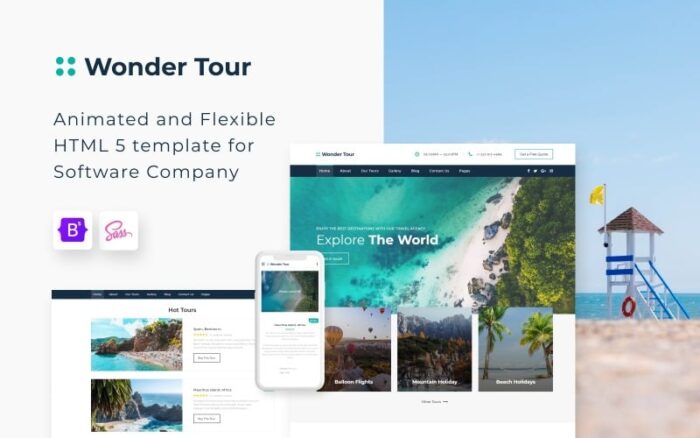 Wonder Tour - Template Situs Web Bootstrap 5 Agen Perjalanan Sederhana