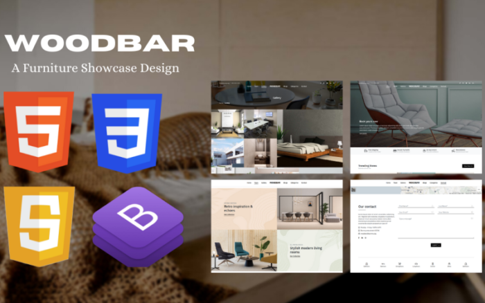 WOODBAR - Template Situs Web Pameran Furnitur dan Kerajinan Kayu Responsif Modern