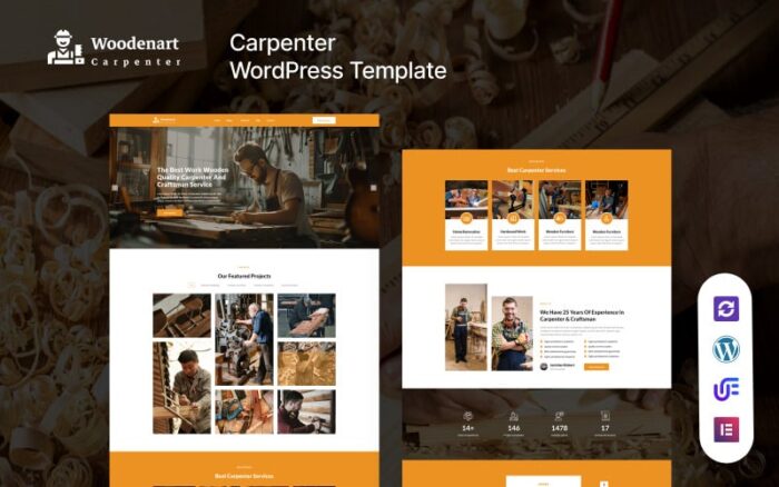 Woodernart - Tema WordPress Layanan Pertukangan dan Pertukangan Kayu