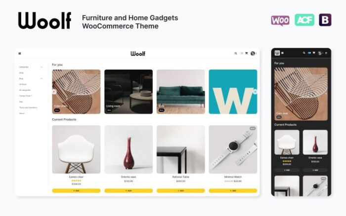 WOOLF - Tema WooCommerce untuk Perabotan dan Gadget Rumah