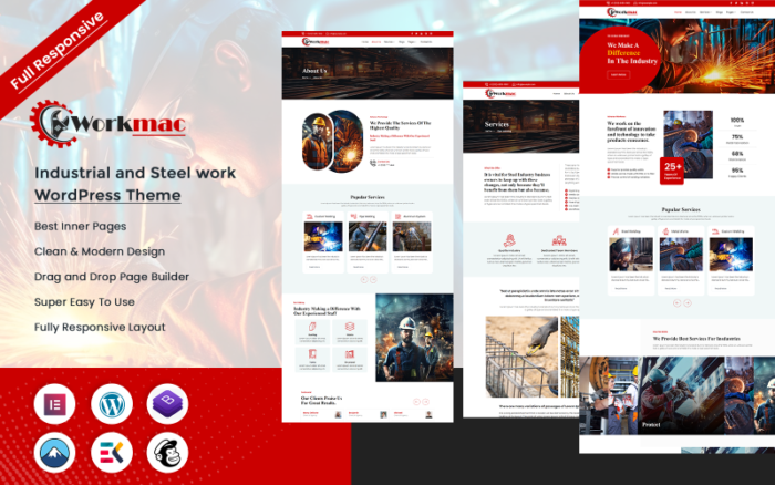 Workmac - Tema WordPress Industri dan Baja