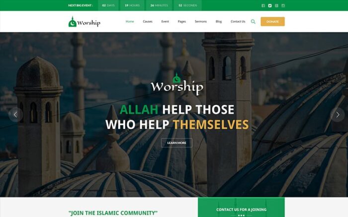 Ibadah - Template Situs Web HTML Bootstrap Pusat Islam