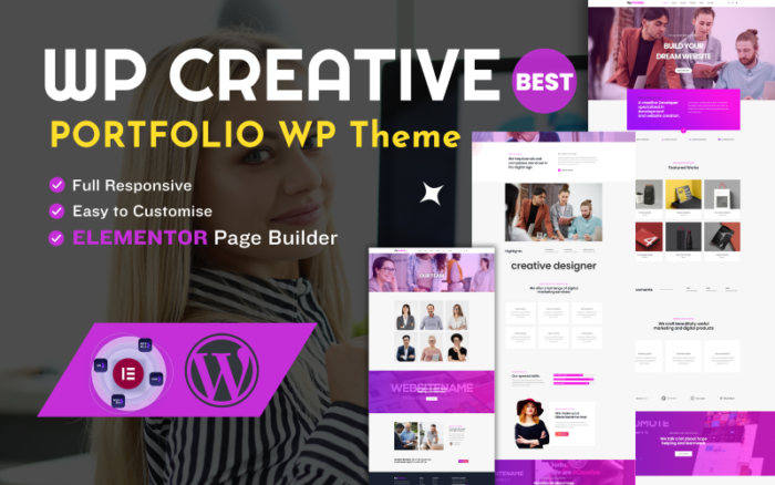 Tema WordPress Responsif Portofolio WpCreative Pro