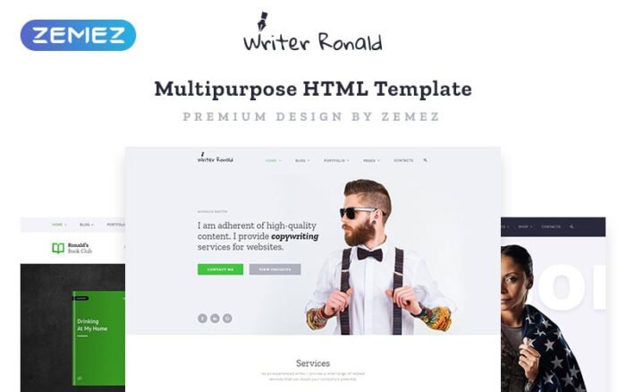 Penulis Ronald - Template Situs Web HTML Serbaguna Pribadi Universal