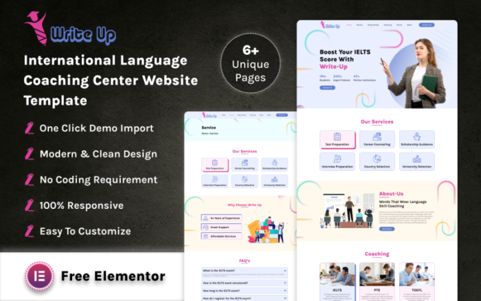 WriteUp - International Language Coaching Center Website Template