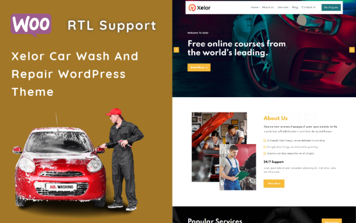 Tema WordPress Cuci dan Perbaikan Mobil Xelor