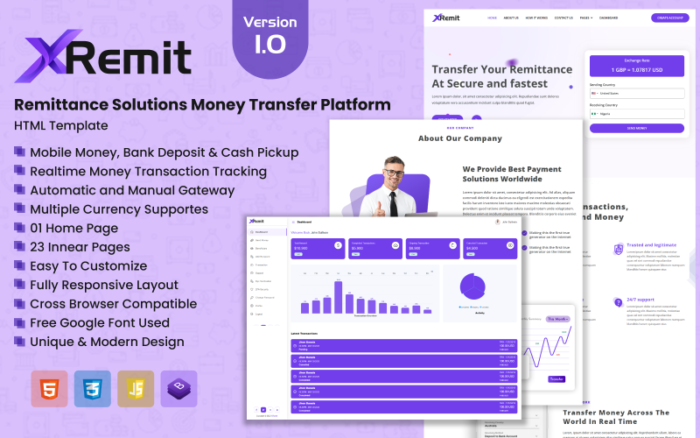 XRemit - Template HTML Transfer Uang Solusi Remitansi