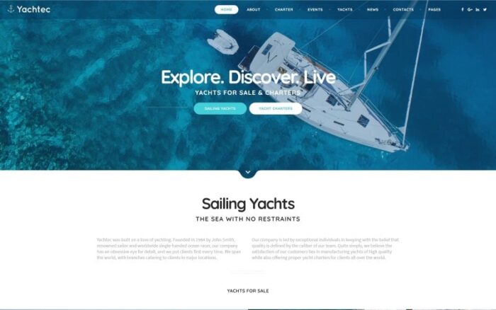 Templat Situs Web Yachtec