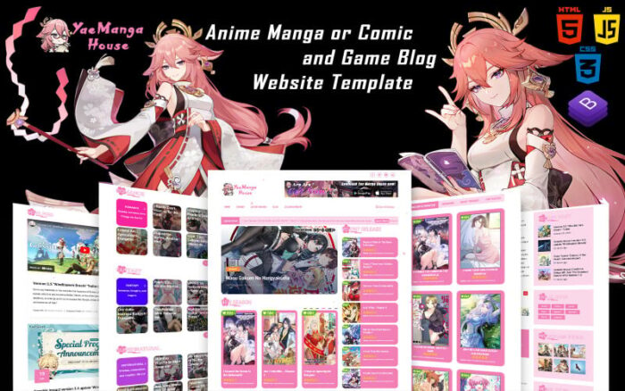 Yae Manga House - Template Situs Web Blog Anime Manga atau Komik dan Game