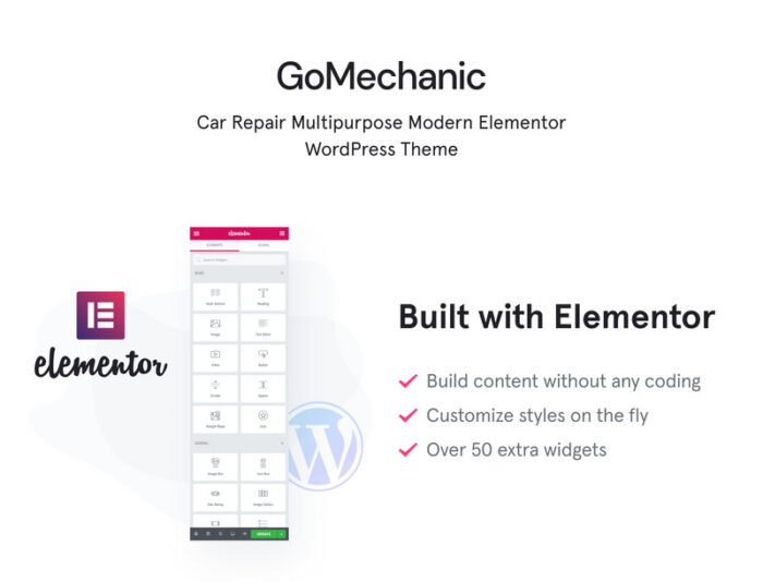 GoMechanic - Tema WordPress Bengkel dan Layanan Mobil - Fitur Gambar 1