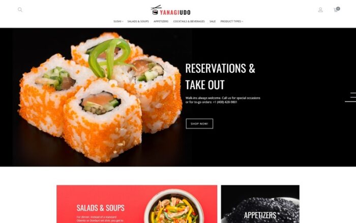 YanagiUdo - Tema Magento Restoran Jepang