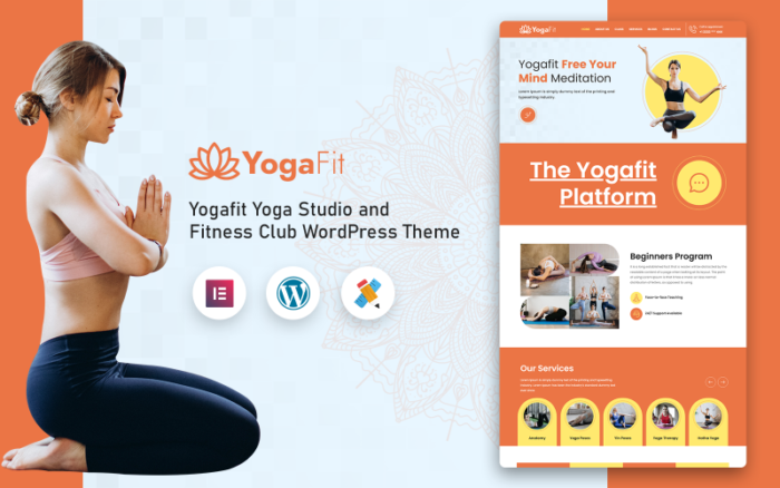 Tema WordPress Studio Yoga dan Klub Kebugaran Yogafit