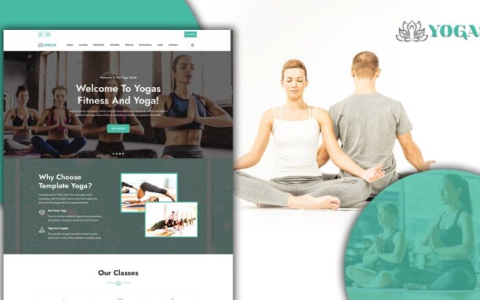 Yogas Yoga Studio Landing Page HTML5 Template