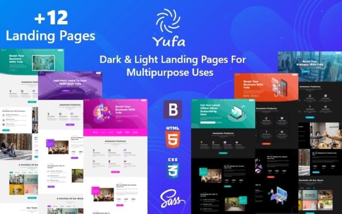 Yufa - Template Halaman Arahan Responsif HTML5 Multiguna - Bootstrap