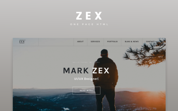 Zex - Template Halaman Arahan Html Satu Halaman Portofolio Serbaguna Pribadi