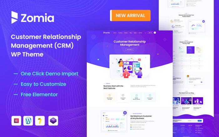 Zomia - Tema WordPress CRM & Perangkat Lunak