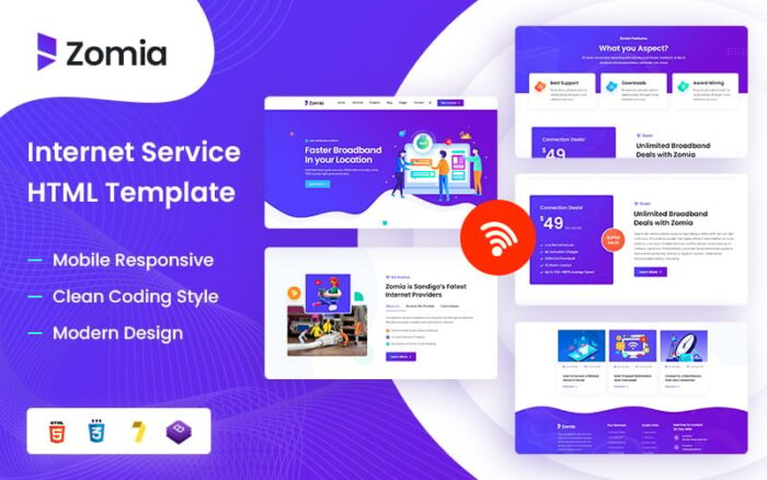 Zomia - Template HTML5 ISP & Layanan Internet