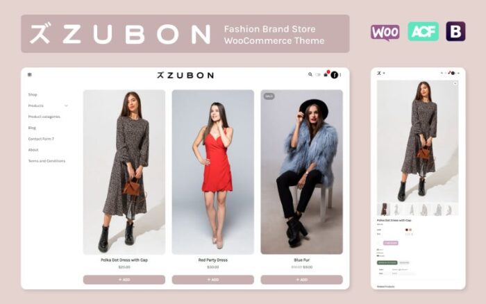 ZUBON - Tema WooCommerce Toko Merek Fashion