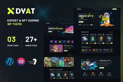 DYAT - eSports and Gaming NFT WordPress Theme