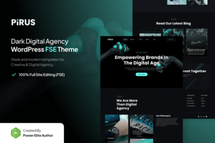 Pirus – Dark Digital Agency FSE WordPress Theme