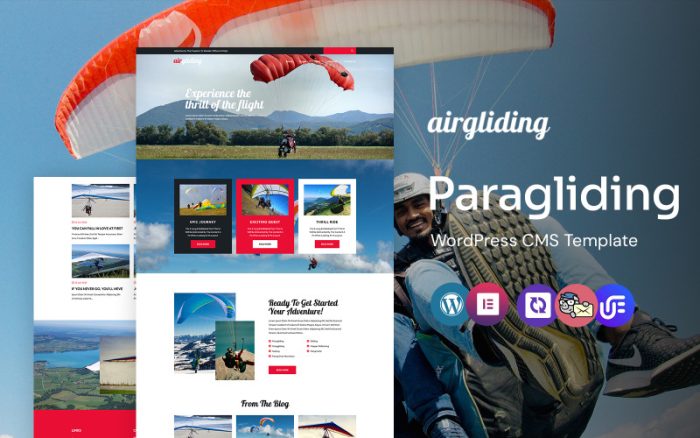 Airgliding - Paragliding and Adventure WordPress Elementor Theme