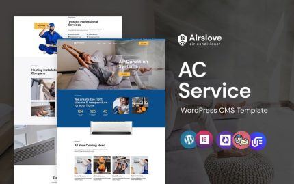 Airslove - Air Conditioner Service WordPress Elementor Theme